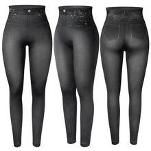 Load image into Gallery viewer, Women High Waisted Jeggings Faux Denim
