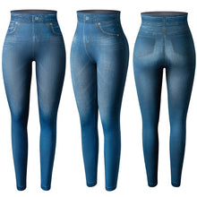 Load image into Gallery viewer, Women High Waisted Jeggings Faux Denim

