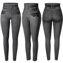 Load image into Gallery viewer, Women High Waisted Jeggings Faux Denim
